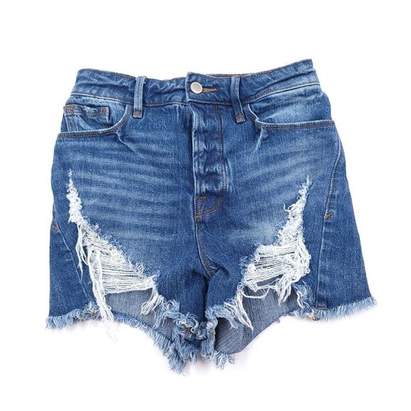 Good American Womens 00/24 Button Fly Distressed  Shorts - Picture 2 of 9